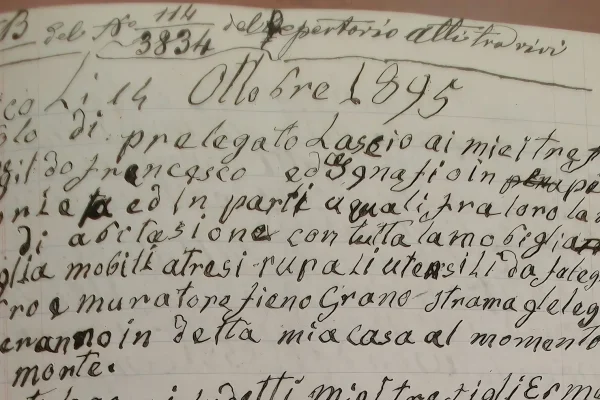 Archivio di Stato di Bergamo, Testamento di Giorgio Schiavi, anno 1895